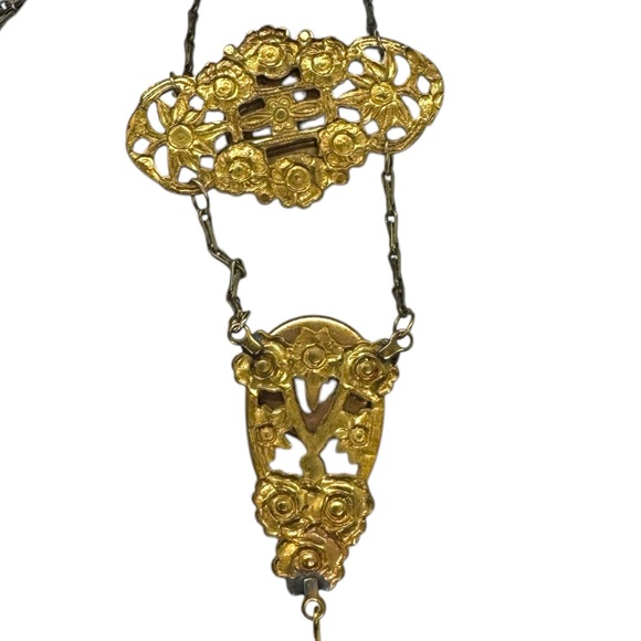 Vintage Victorian Jet Glass & Faux Pearl Drop Necklace - Picture 5 of 10